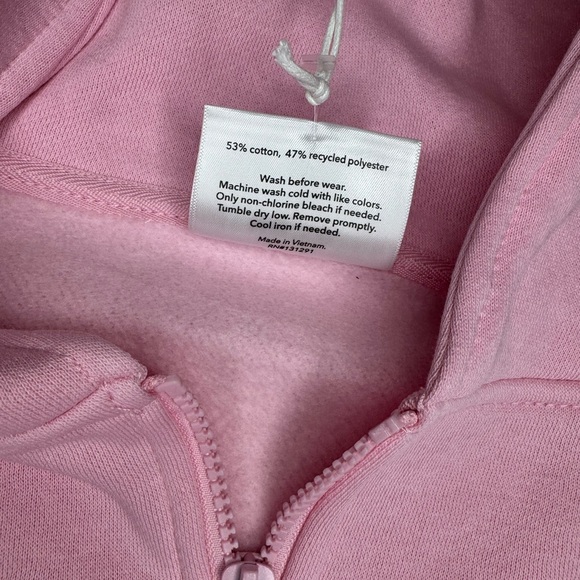 Blogilates Women’s Marshmallow Full Zip Hooded Sweatshirt - Pink Size XS NWT - Picture 9 of 10
